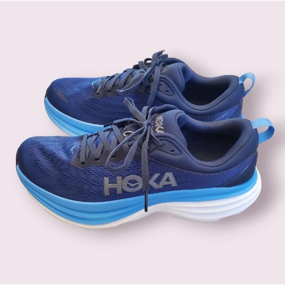 Hoka One One Bondi 8 1123202 Osaa Blue Men's 10 D (Uk-9.5) Shoes Running | EUC - Picture 4 of 8